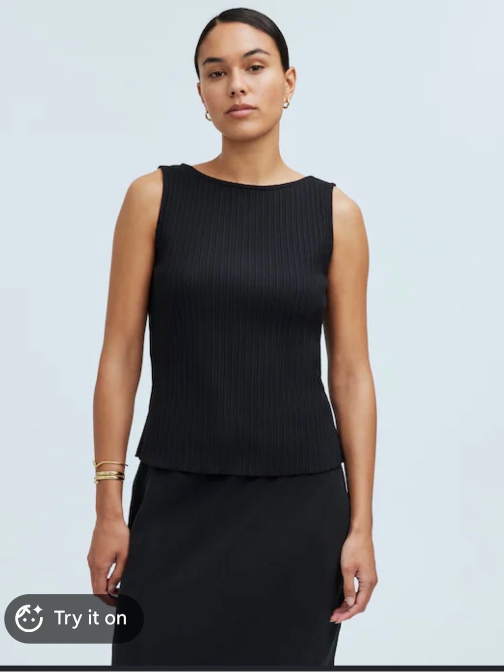 Madwell XS Sleeveless Ribbed Knit Tank Top - Black - Barely Worn